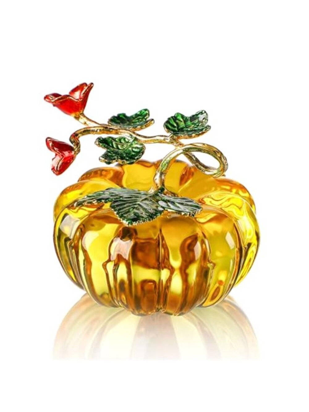 2.5'' Glass Pumpkins Figurine for Fall Harvest & Thanksgiving Decorating